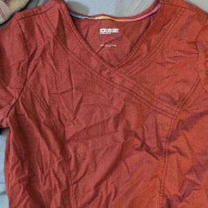 Burnt orange scrub top